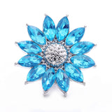 5pcs Vintage Metal Crystal Flower Snap Buttons for Snap Bracelet