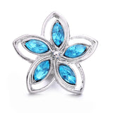 5pcs Vintage Metal Crystal Flower Snap Buttons for Snap Bracelet