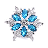 5pcs Vintage Metal Crystal Flower Snap Buttons for Snap Bracelet
