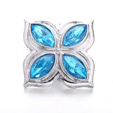 5pcs Vintage Metal Crystal Flower Snap Buttons for Snap Bracelet