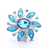 5pcs Vintage Metal Crystal Flower Snap Buttons for Snap Bracelet