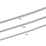 5pcs Stainless Steel Link Chains Necklaces DIY 1/1.5/2mm