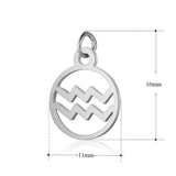 Zodiac Sign Stainless Steel Gemini Horoscope Necklace Pendant