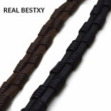 5pcs 13x6.2x180mm Braided Leather Rope Brown Cord DIY Bracelet Jewelry