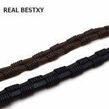 5pcs 13x6.2x180mm Braided Leather Rope Brown Cord DIY Bracelet Jewelry