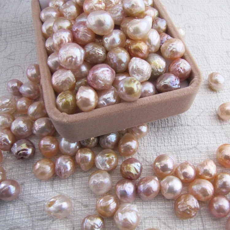 5pcs Loose Beads Multicolor 10-12mm Freshwater Pearl Keshi for Jewelry Making