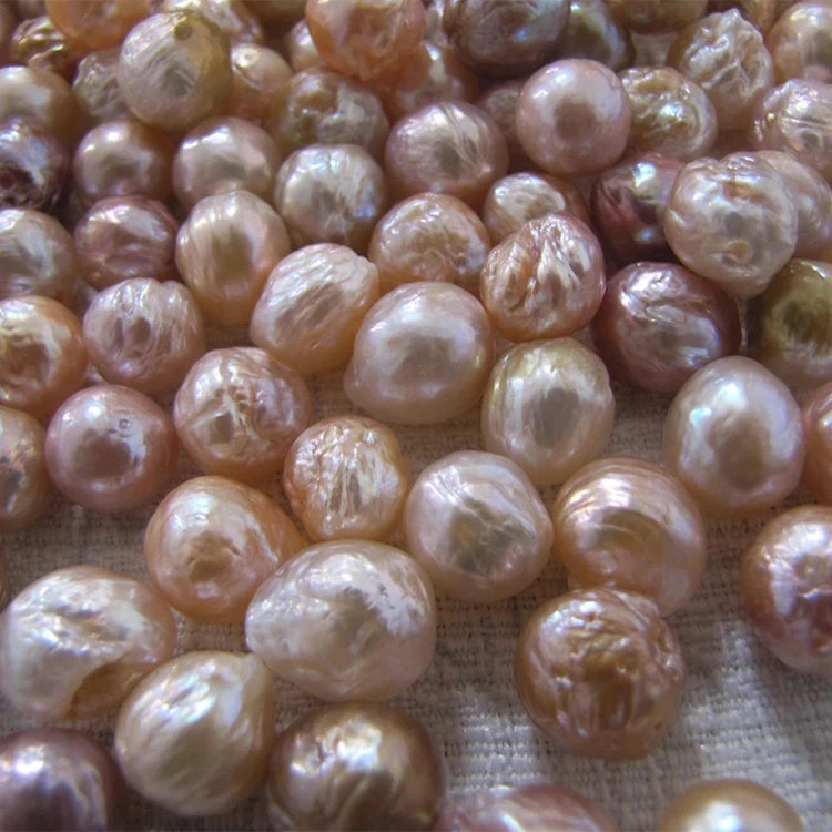5pcs Loose Beads Multicolor 10-12mm Freshwater Pearl Keshi for Jewelry Making