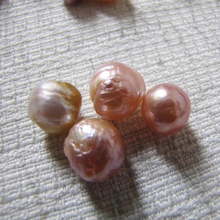 5pcs Loose Beads Multicolor 10-12mm Freshwater Pearl Keshi for Jewelry Making