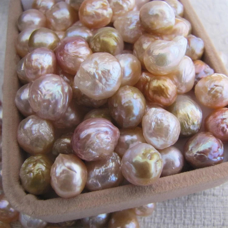 5pcs Loose Beads Multicolor 10-12mm Freshwater Pearl Keshi for Jewelry Making