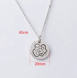5pcs/lot Personalized Stainless Steel Rose Necklaces 45cm Chain Jewelry Gift