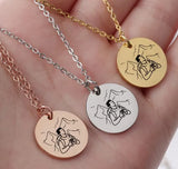 5pcs/lot Personalized Stainless Steel Rose Necklaces 45cm Chain Jewelry Gift