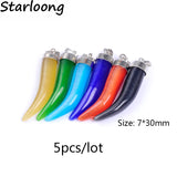 5pcs Opal Stone Cat Eyes Pepper Shape Charm Pendant DIY Jewelry Making