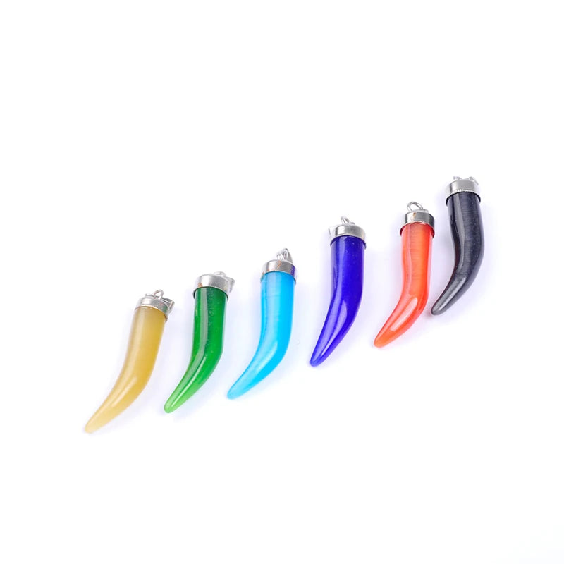 5pcs Opal Stone Cat Eyes Pepper Shape Charm Pendant DIY Jewelry Making