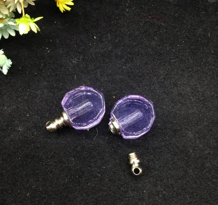 5pcs Mixed Small Heart Glass Vial Pendant DIY Jewelry Findings