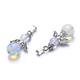 5pcs Angel Wing Glass Ball Charm Pendant DIY Jewelry Making