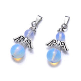 5pcs Angel Wing Glass Ball Charm Pendant DIY Jewelry Making