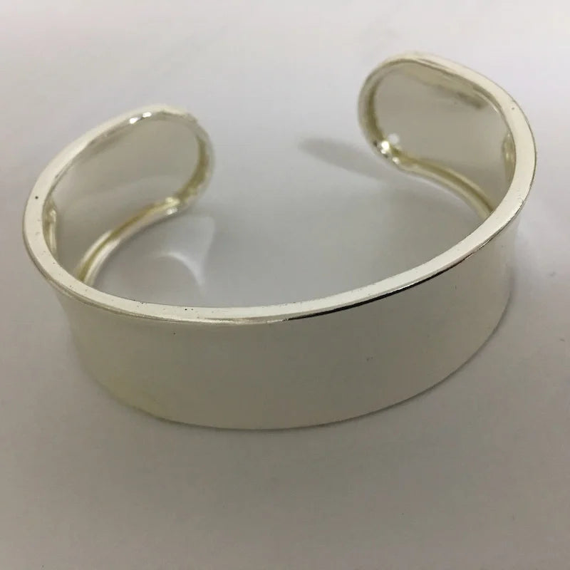 5pcs Silver Tone Wide Bangle Bracelet DIY Jewelry Making