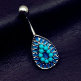Vintage Bow Palm Hand Dangle Navel Belly Bar Body Piercing Jewelry