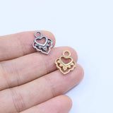 5pcs Stainless Steel High Hot Heart Flower Charms Pendant for DIY