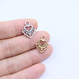 5pcs Stainless Steel High Hot Heart Flower Charms Pendant for DIY