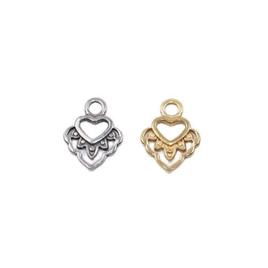 5pcs Stainless Steel High Hot Heart Flower Charms Pendant for DIY