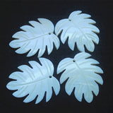 5pcs Shell Pendants Carving Leaf Shape 45x40mm Mother of Pearl Shell Beads