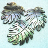5pcs Shell Pendants Carving Leaf Shape 45x40mm Mother of Pearl Shell Beads