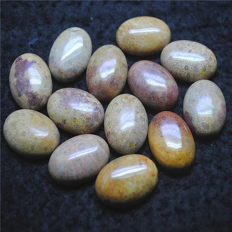 5pcs Oval Shape Natural Hot Stone Cabochons 18x25mm for Women Pendants