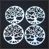 5pcs Shell Pendants Round 30mm Mother of Pearl Tree Flower Shape