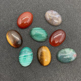 5pcs Oval Shaped Tiger Eye Red Agate Cabochons DIY Rings 4 Colors