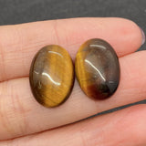 5pcs Oval Shaped Tiger Eye Red Agate Cabochons DIY Rings 4 Colors