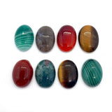 5pcs Oval Shaped Tiger Eye Red Agate Cabochons DIY Rings 4 Colors
