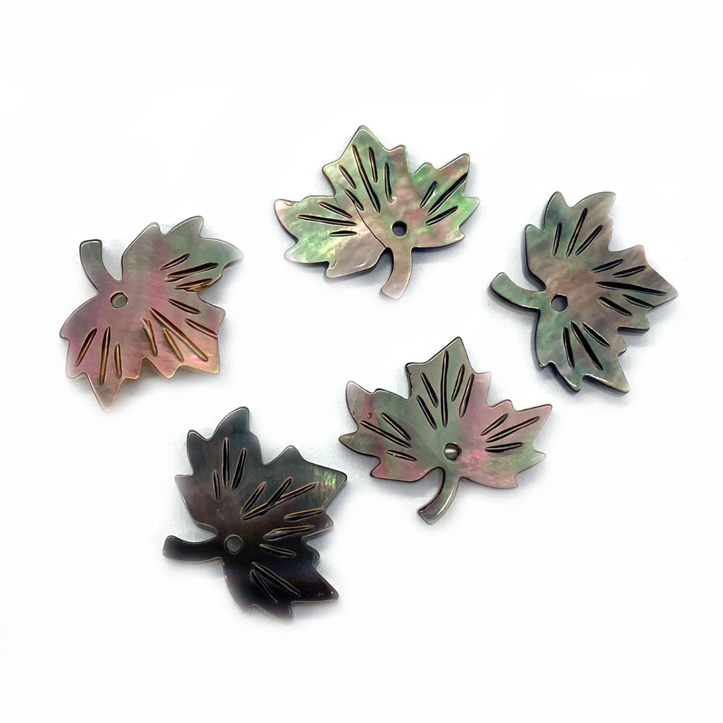 5pcs Natural Shell Leaf Pendants 14x15mm DIY Necklace Earrings Accessory