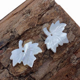 5pcs Natural Shell Leaf Pendants 14x15mm DIY Necklace Earrings Accessory