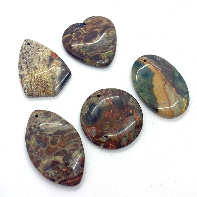 5pcs/pack Agate Pendant Set Tourmaline Reiki Healing Pendant