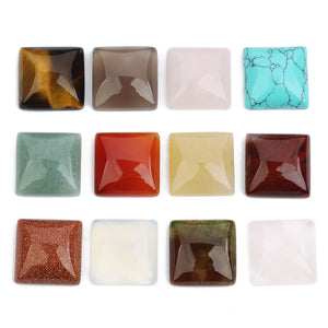 5pcs Agate Ring Surface DIY Jewelry Accessories 16mm Sandstone Square