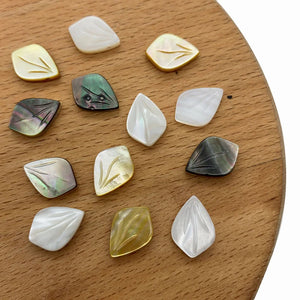 5pcs Yellow Sea Shell Loose Beads Charms 10x14mm DIY for Jewelry