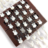 5pcs Rabbit Shaped Natural Sea Shell Loose Beads 10x12mm White/black DIY