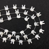 5pcs Rabbit Shaped Natural Sea Shell Loose Beads 10x12mm White/black DIY