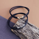 5pcs PU Leather Bracelet Chain Men Stainless Steel Clasp