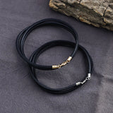 5pcs PU Leather Bracelet Chain Men Stainless Steel Clasp