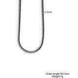 5pcs Stainless Steel Snake Chain Necklace Chain