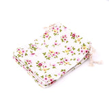 5pcs Pink Flower Cotton Bags 14*16cm Travel Packaging Pouches