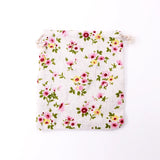 5pcs Pink Flower Cotton Bags 14*16cm Travel Packaging Pouches