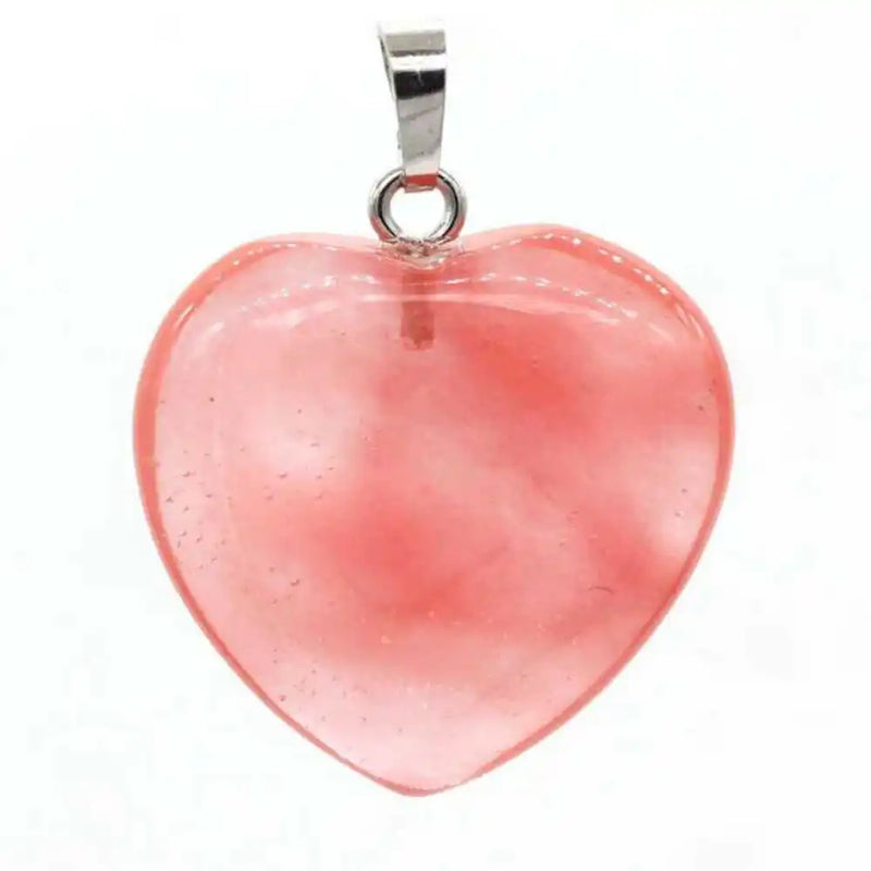 5pcs Red Watermelon Heart-shaped Lucky Amulet Pendant Craft Silver Jewelry