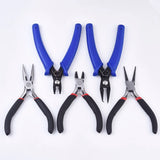 5pcs Jewelry Plier Sets with Split Ring Plier Crimping Wire Round Nose Cutter