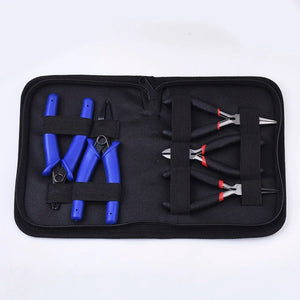 5pcs Jewelry Plier Sets with Split Ring Plier Crimping Wire Round Nose Cutter