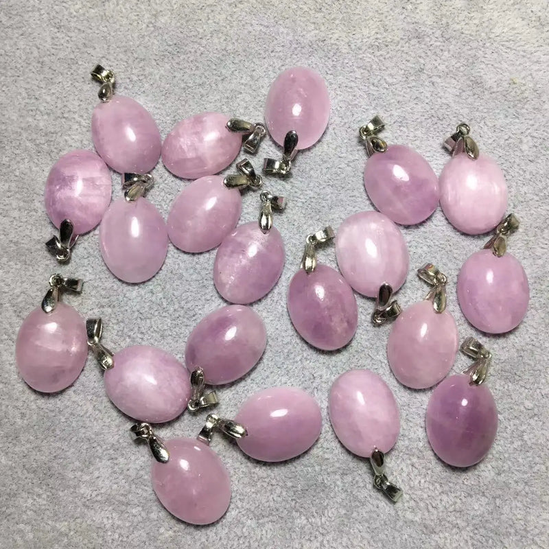 5pcs/set Natural Kunite Copper Pendant Approx14-15*18-20mm Oval