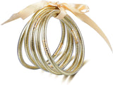 5pcs Glitter Filled Jelly Bangle Bracelets Lightweight Buddha Girl Bracelets