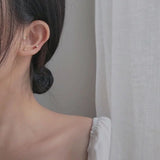 5pcs/set Small Crystal Stud Earring Set - Silver